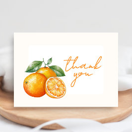 Little Cutie Orange Baby Shower Thank You Card サンキューカード