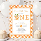 Little Cutie Orange Citrus 1st Birthday 招待状