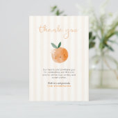 Little Cutie Orange Citrus Baby Shower サンキューカード (スタンド正面)