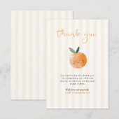 Little Cutie Orange Citrus Baby Shower サンキューカード (正面/裏面)