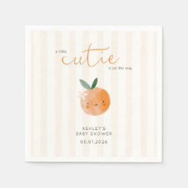 Little Cutie Orange Citrus Baby Shower スタンダードカクテルナプキン