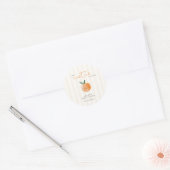 Little Cutie Orange Citrus Baby Shower ラウンドシール (封筒)