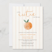 Little Cutie Orange Citrus Baby Shower 招待状 (正面)