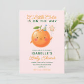 Little Cutie Orange Citrus Baby Shower Invitation 招待状 (スタンド正面)
