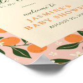 Little Cutie Orange Citrus Baby Shower Welcome ポスター (角)