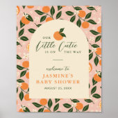 Little Cutie Orange Citrus Baby Shower Welcome ポスター (正面)