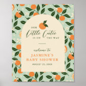 Little Cutie Orange Citrus Baby Shower Welcome ポスター (正面)