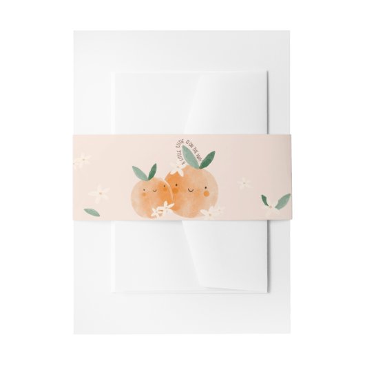 Little Cutie Orange Citrus Botanical Baby Shower 招待状ベリーバンド (正面例)