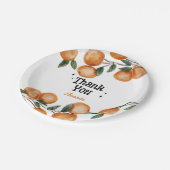 Little Cutie Orange Citrus Thank You ペーパープレート (アングル)