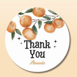 Little Cutie Orange Citrus Thank You ラウンドシール