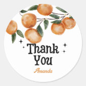 Little Cutie Orange Citrus Thank You ラウンドシール (正面)
