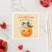 Little Cutie Orange Citrus Watercolor Baby Shower スタンダードカクテルナプキン (インサイチュ)