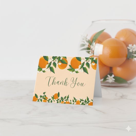Little Cutie Orange Clementine Baby Shower サンキューカード