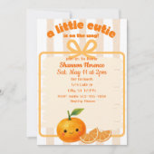 Little Cutie, orange, clementine baby shower 招待状 (正面)