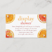 Little Cutie Orange Slices Display Baby Shower エンクロージャーカード (正面)