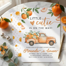 Little Cutie Orange Vintage Truck ベビーシャワー