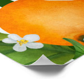 Little Cutie Oranges Baby Shower Welcome Sign ポスター (角)