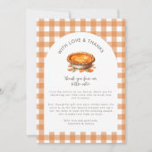 Little Cutie Pie 秋のカボチャ ギンガム ベイビー シャワー 招待状 (正面)