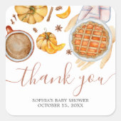 Little Cutie Pie Baby Shower スクエアシール (正面)