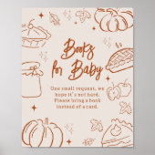 Little Cutie Pie Baby Shower Books for Baby Sign ポスター (正面)