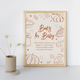 Little Cutie Pie Baby Shower Books for Baby Sign ポスター