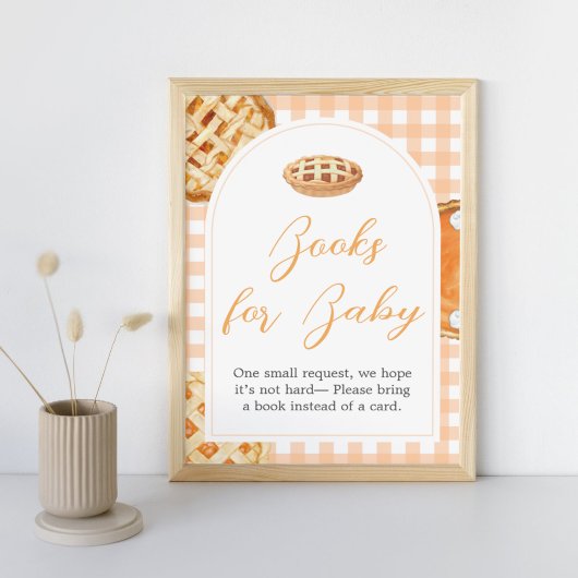 Little Cutie Pie Baby Shower Books for Baby Sign ポスター