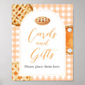 Little Cutie Pie Baby Shower Cards and Gifts Sign ポスター (正面)