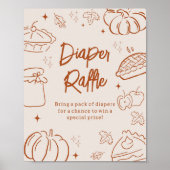 Little Cutie Pie Baby Shower Diaper Raffle Sign ポスター (正面)