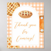 Little Cutie Pie Baby Shower Thank you Sign ポスター (正面)