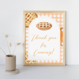 Little Cutie Pie Baby Shower Thank you Sign ポスター