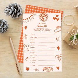 Little Cutie Pie Baby Shower Word Scramble Game