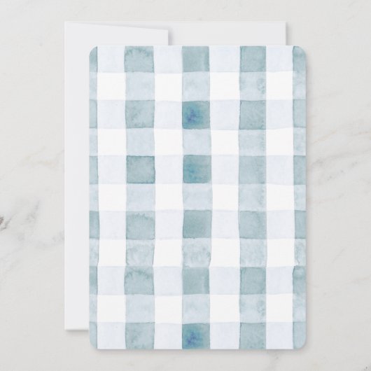 Little Cutie Pie Blueberry Blue Bow Birthday 招待状 (裏面)