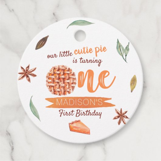 Little Cutie Pie Fall 1st Birthday フェイバータグ (正面)