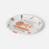 Little Cutie Pie Fall 1st Birthday ペーパープレート (アングル)