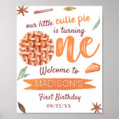Little Cutie Pie Fall 1st Birthday Party Welcome ポスター (正面)
