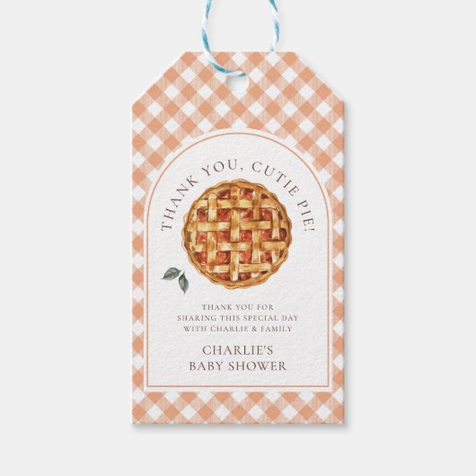 Little Cutie Pie Fall Baby Shower ギフトタグ (正面)