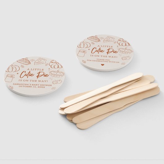 Little Cutie Pie Fall Baby Shower ハンドファン (組立なし)