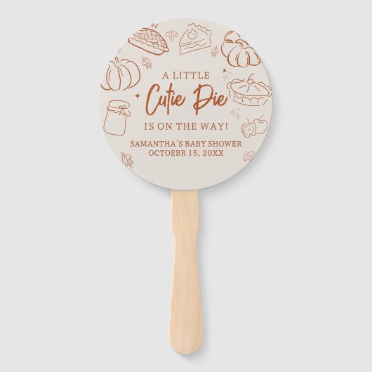 Little Cutie Pie Fall Baby Shower ハンドファン (正面)