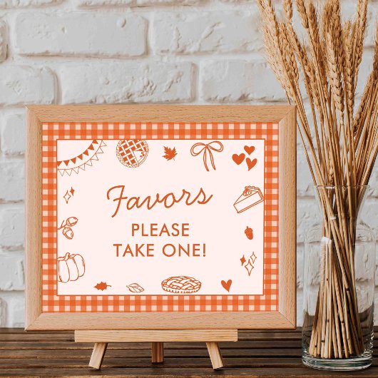Little Cutie Pie! Fall Baby Shower Favor Sign ポスター