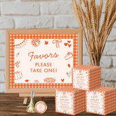 Little Cutie Pie! Fall Baby Shower Favor Sign ポスター