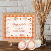 Little Cutie Pie! Fall Baby Shower Favor Sign ポスター