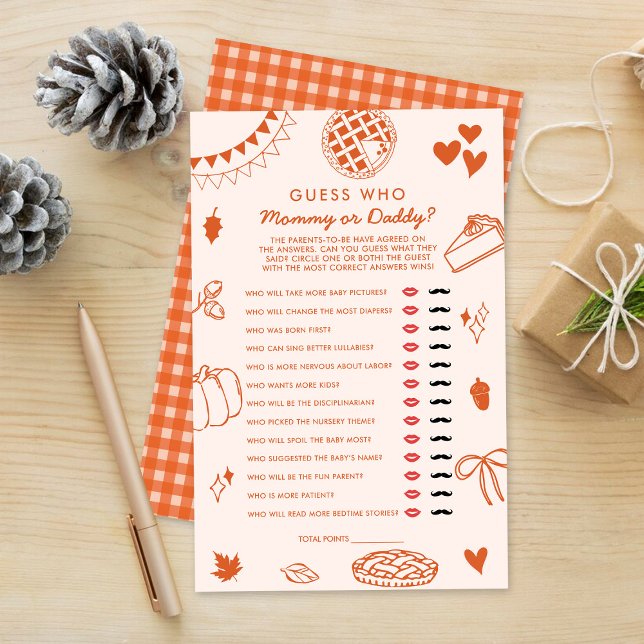Little Cutie Pie Fall Baby Shower Guess Who Game (クリエイターアップロード済み)