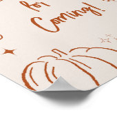 Little Cutie Pie Fall Baby Shower Thank you Sign ポスター (角)