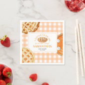 Little Cutie Pie Gingham Baby Shower スタンダードカクテルナプキン (インサイチュ)
