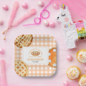 Little Cutie Pie Gingham Baby Shower ペーパープレート (パーティー)