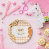 Little Cutie Pie Gingham Baby Shower ペーパープレート (パーティー)