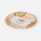 Little Cutie Pie Gingham Baby Shower ペーパープレート (アングル)