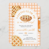 Little Cutie Pie Gingham Baby Shower 招待状 (正面/裏面)