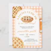 Little Cutie Pie Gingham Baby Shower 招待状 (正面)