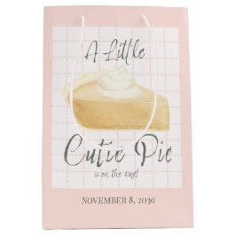 Little Cutie Pie Girl Baby Shower Gift Bag  ミディアムペーパーバッグ
